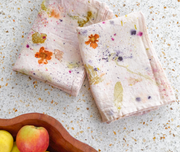 WAPR METIS / torchon gros lin bio avec impression végétale claire / thick organic linen tea towel with ecoprints