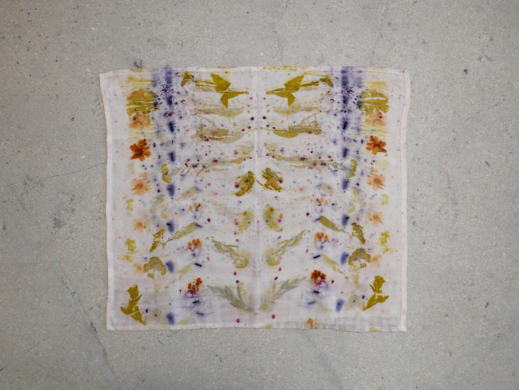WAPR torchon lin bio avec impression végétale claire / organic linen tea towel with ecoprints
