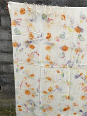 Grand foulard en laine ECOPRINT UNIQUE "couleurs vives" / adult ecoprinted wool scarf